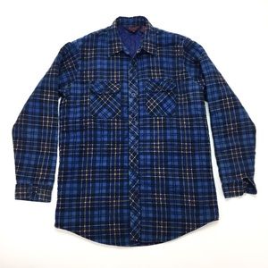 Vintage Quilt Lined Flannel Shirt, Large Tall